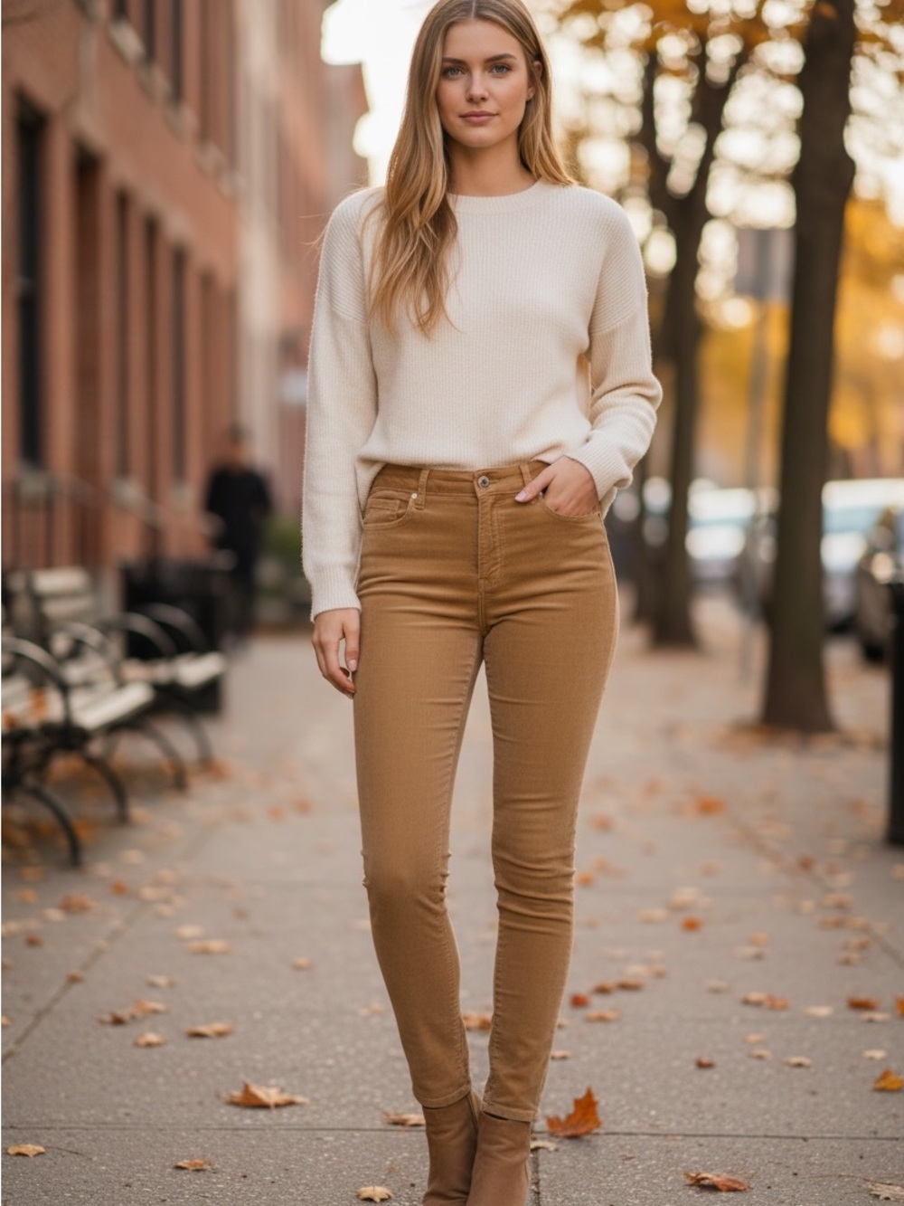 LOFT CORDUROYS HIGH WAIST SKINNY TAN CORDUROY JEANS SIZE 10/30 SOFT STRETCH EUC